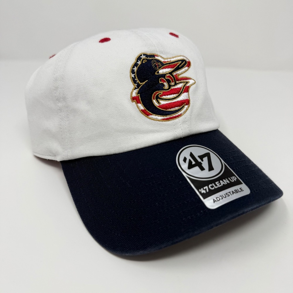47 Brand Baltimore Orioles Baseball Cap Clean Up Adjustable OSFA Navy Red NEW